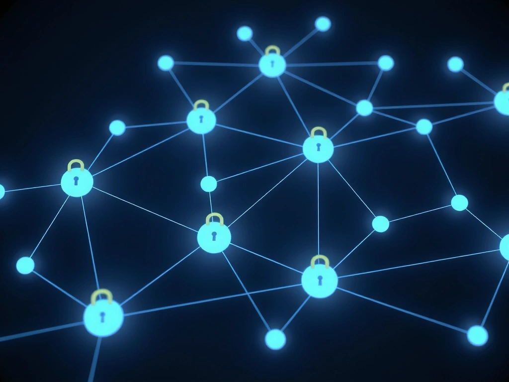A network of interconnected digital icons and lines, representing third-party service providers and data flow in a secure manner.